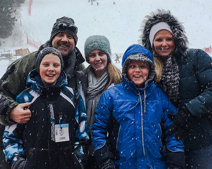 Harris family in the snow